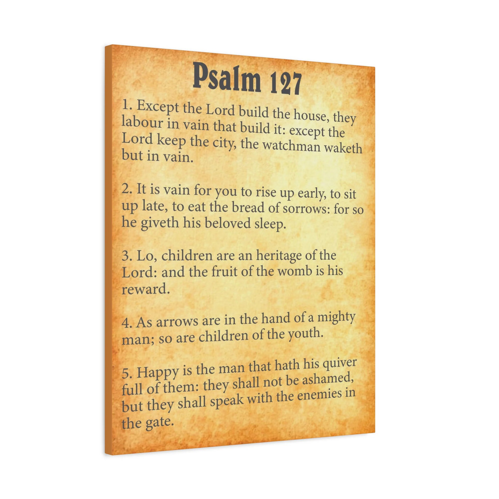 Scripture Walls Psalm 127 Gold Bible Chapter Canvas Christian Wall Art
